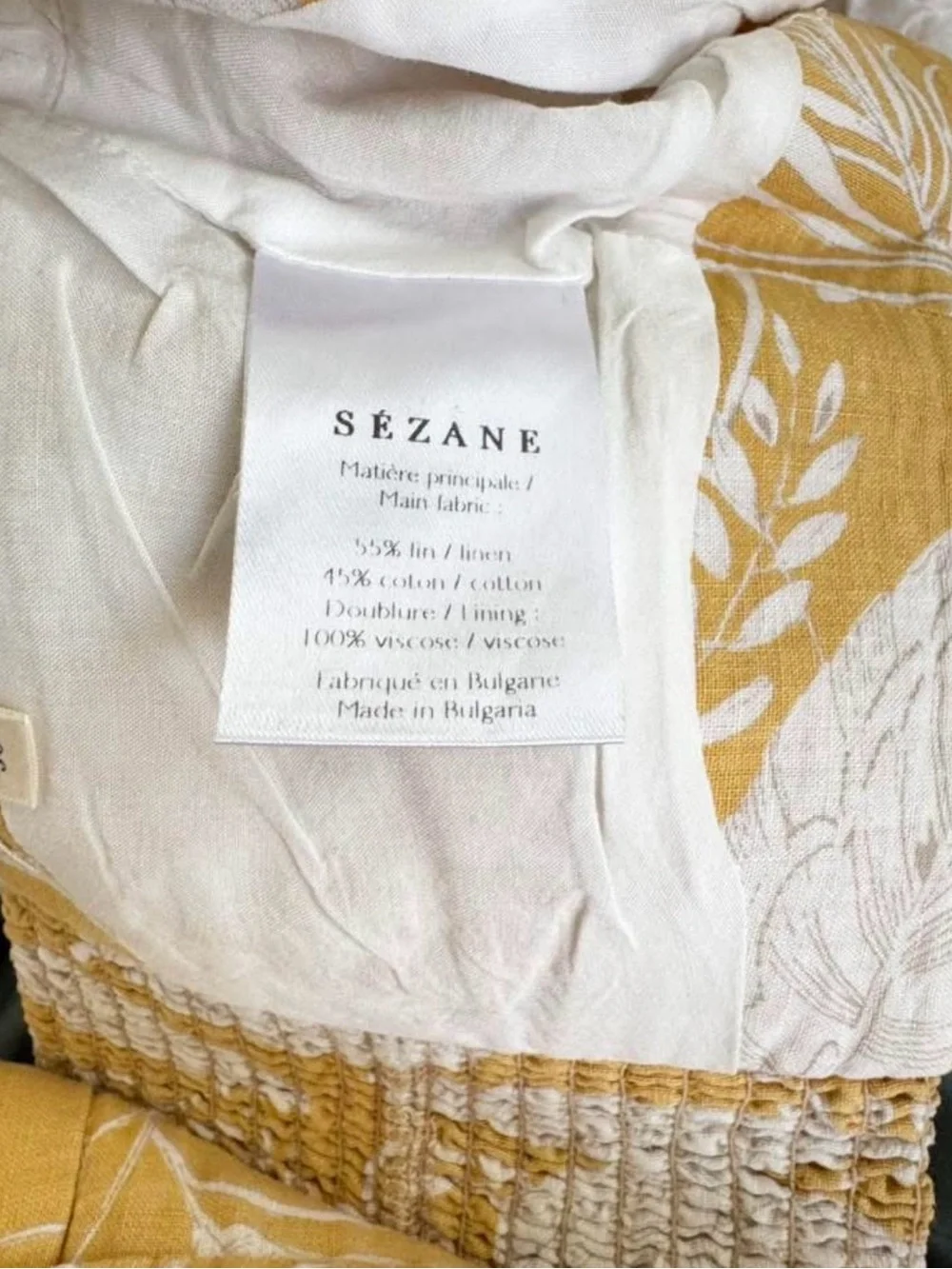 Sezane Ochre Foliage Top and Lucas Shorts Co-ord Set 36 XS/S